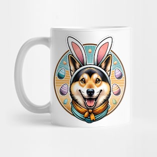 Swedish Vallhund Celebrates Easter with Bunny Ears Mug